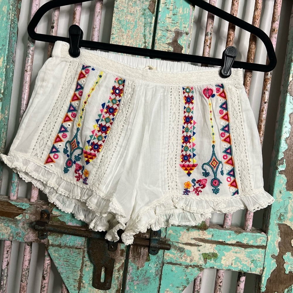 Colorful Embroidered Shorts